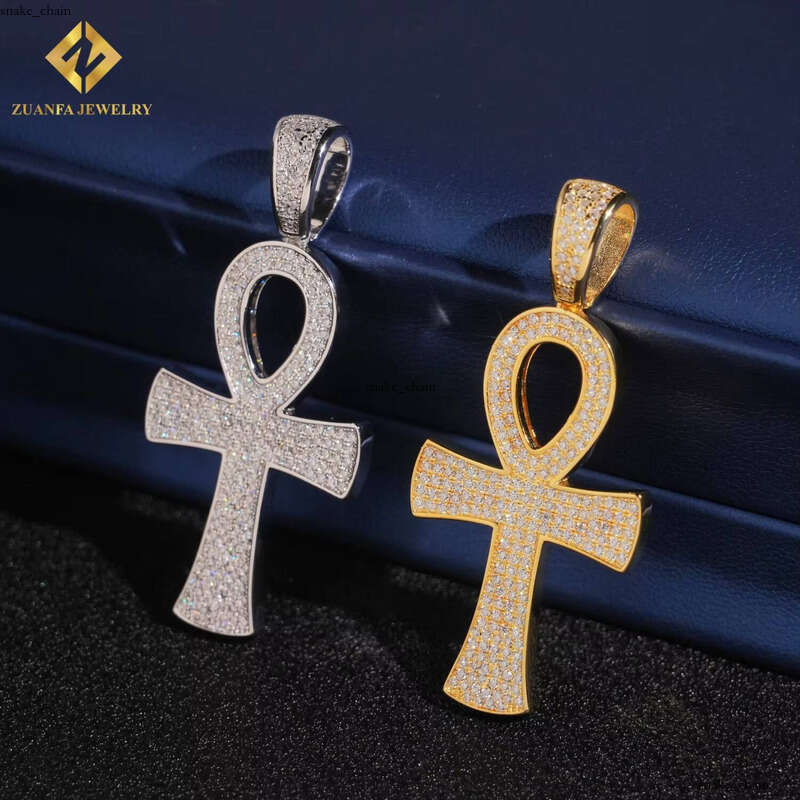 Fashion Jewelry Boutique 925 Sterling Silver Hip Hop Cross Pendant for Men and Women VVS Moissanite High-Quality Gift