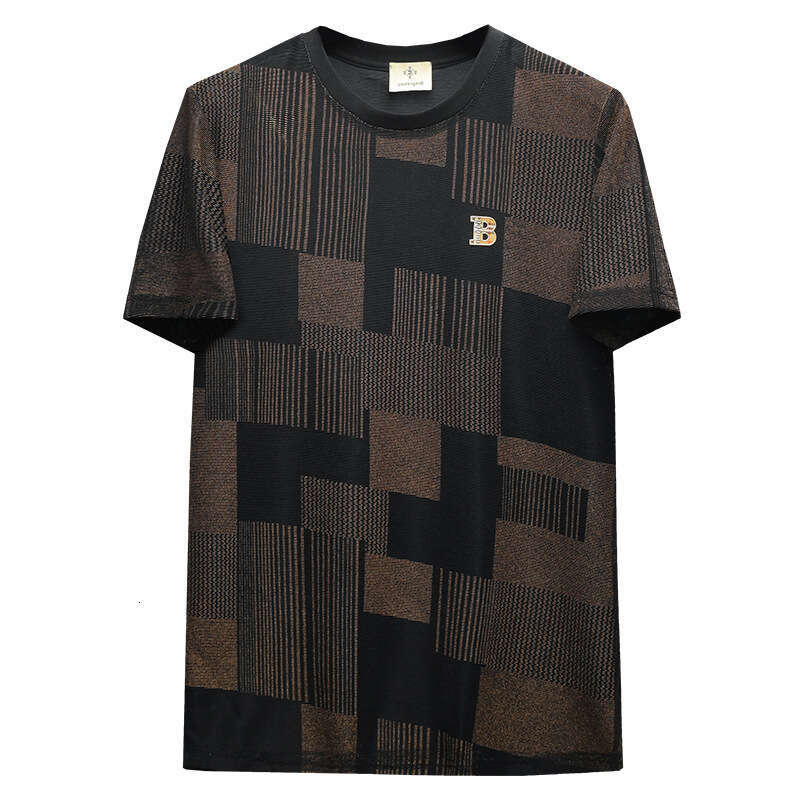 Summer New Men's Short T-Shirt Round Neck High-End Quality Mercerized Cotton Half Sleeve Tee Factory Direct Men