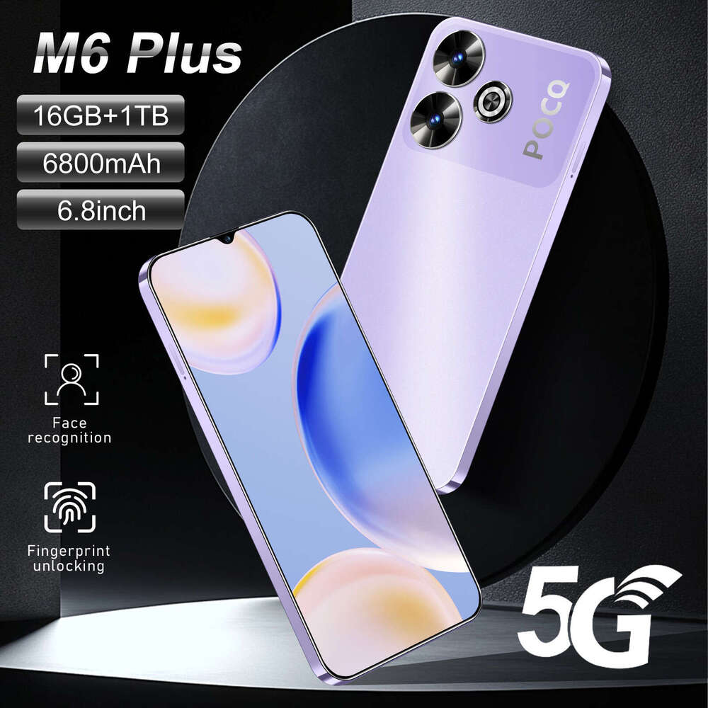 Famous brand cross-border hot selling new product M6 Plus mobile phone 16+1TB foreign trade large screen smartphone source factory CKS