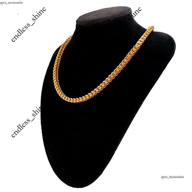 cuban link chains necklaces designer necklace for men Circular buckle with diamond stainless steel non tarnish plated gold chain 6mm wide hip hop rapper jewelry