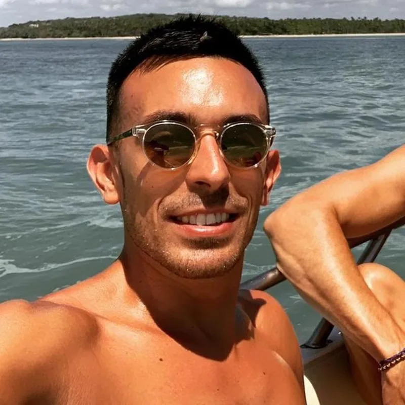 2025 sunglasses men polarized anti-ultraviolet round transparent frame sunglasse retro color-changing glasses prescriptio 251230