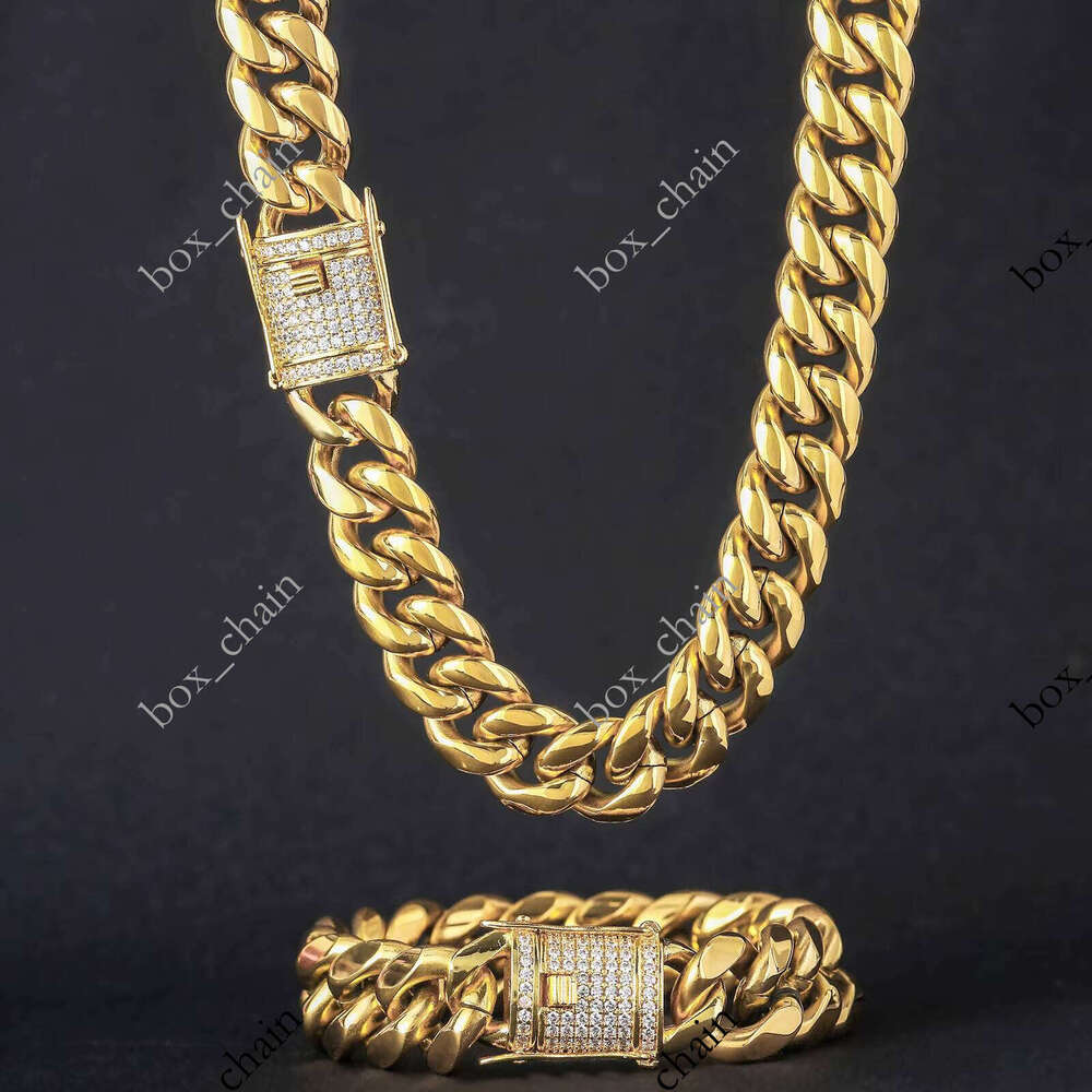 Wholesale 6-18mm Sterling Silver 14K 18K Gold Plated Necklace Miami Cuban Monaco Men's Chain