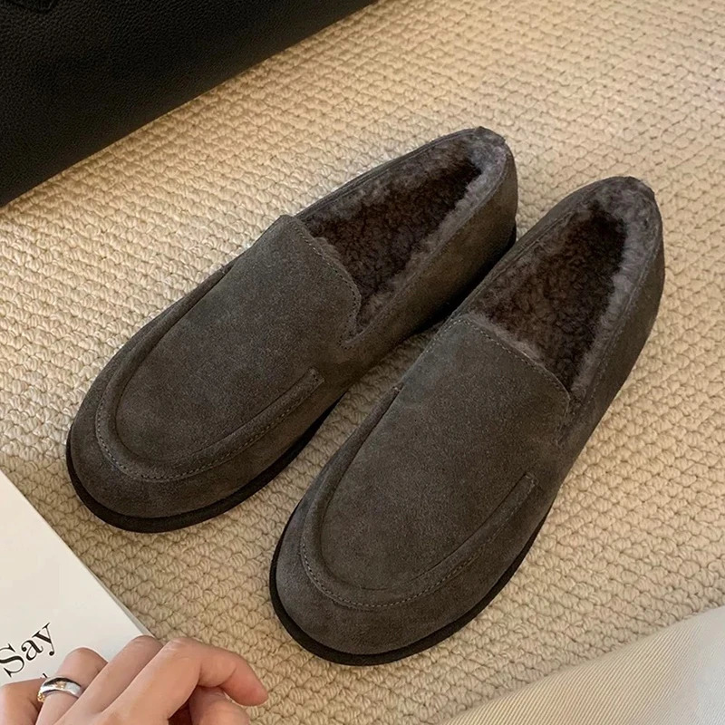 Loafers Shoes for Women Fashion Dress Flats Sport Shoes Suede Casual Warm Winter Boots Cozy Walking Femme Snow Botas 251230 - view 6