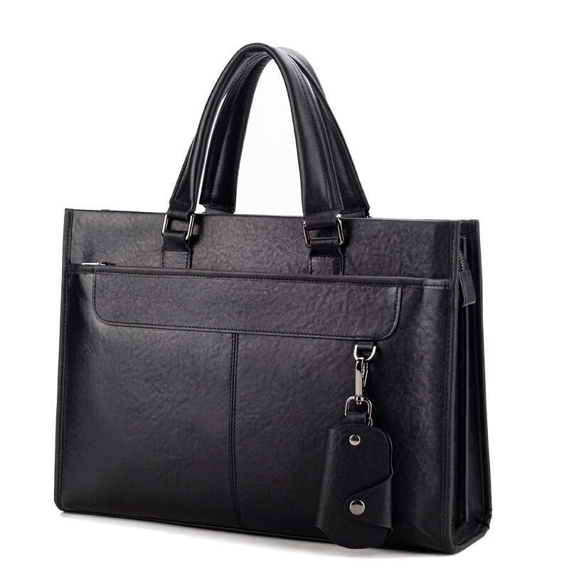 Luxury shoulder bag handbag Hobo new leather men's briefcase cowhide horizontal computer travel SENYY