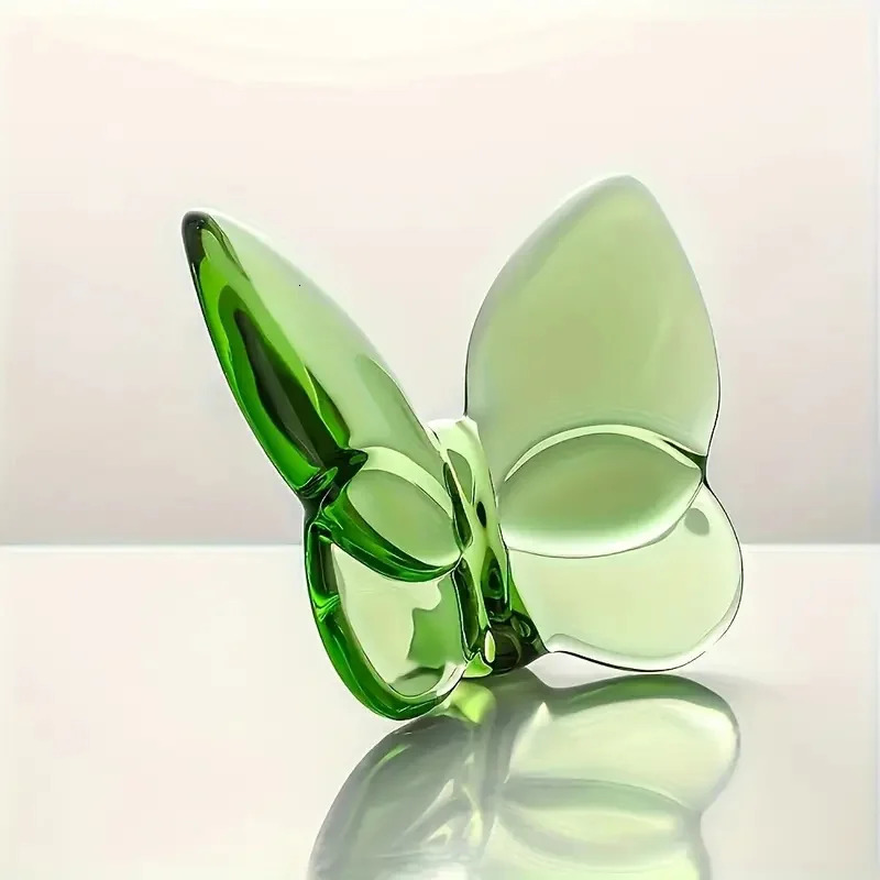 1pc Elegant Crystal Glass Butterfly Desktop Decor Home Office Desk Ornament Bookcase Living Room Gift For Wedding And Party 251230