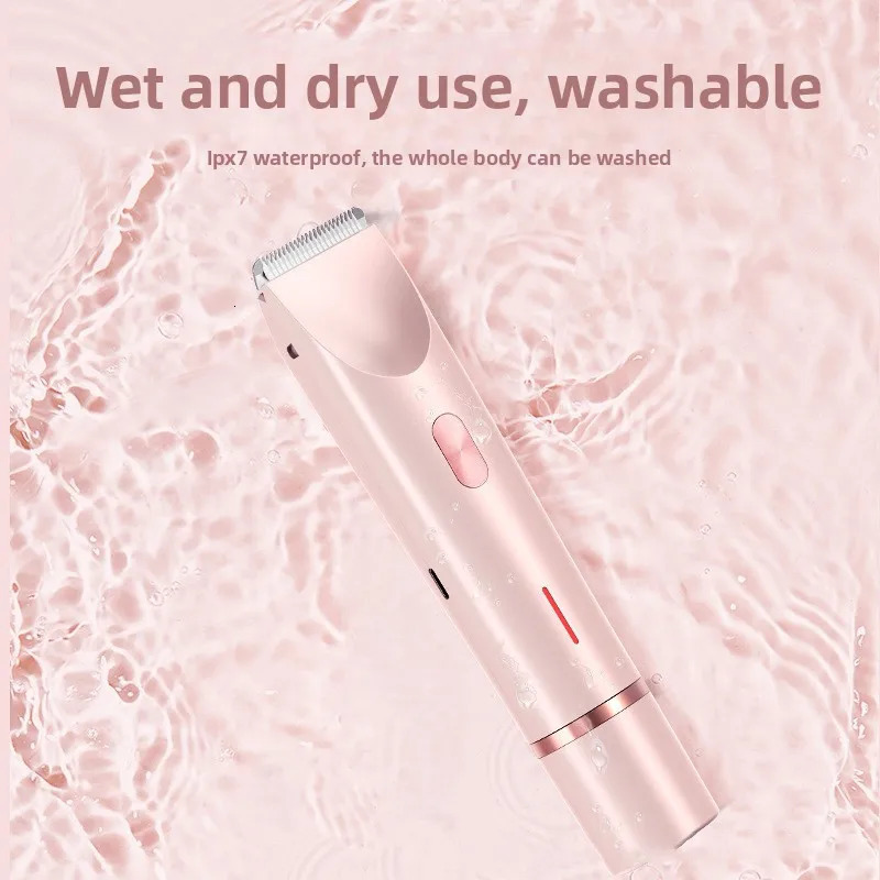 Women Electric Razors 2 in 1 Dual-Head Painless Bikini Trimmer Wet Dry Use for Ladies Pubic Hair Electric Shaver 251231