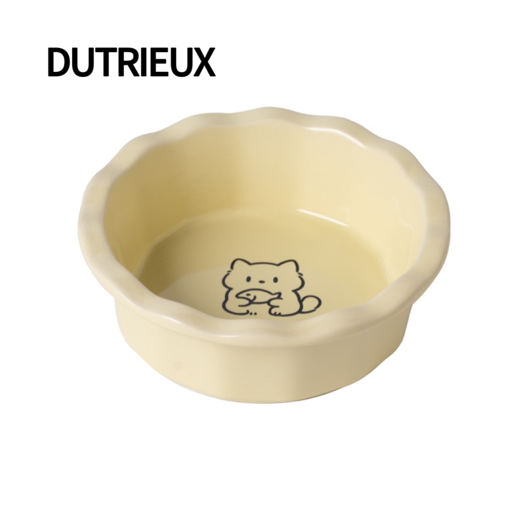 H2086 High-quality ceramic pet bowl - with silicone mat for non-slip and easy cleaning