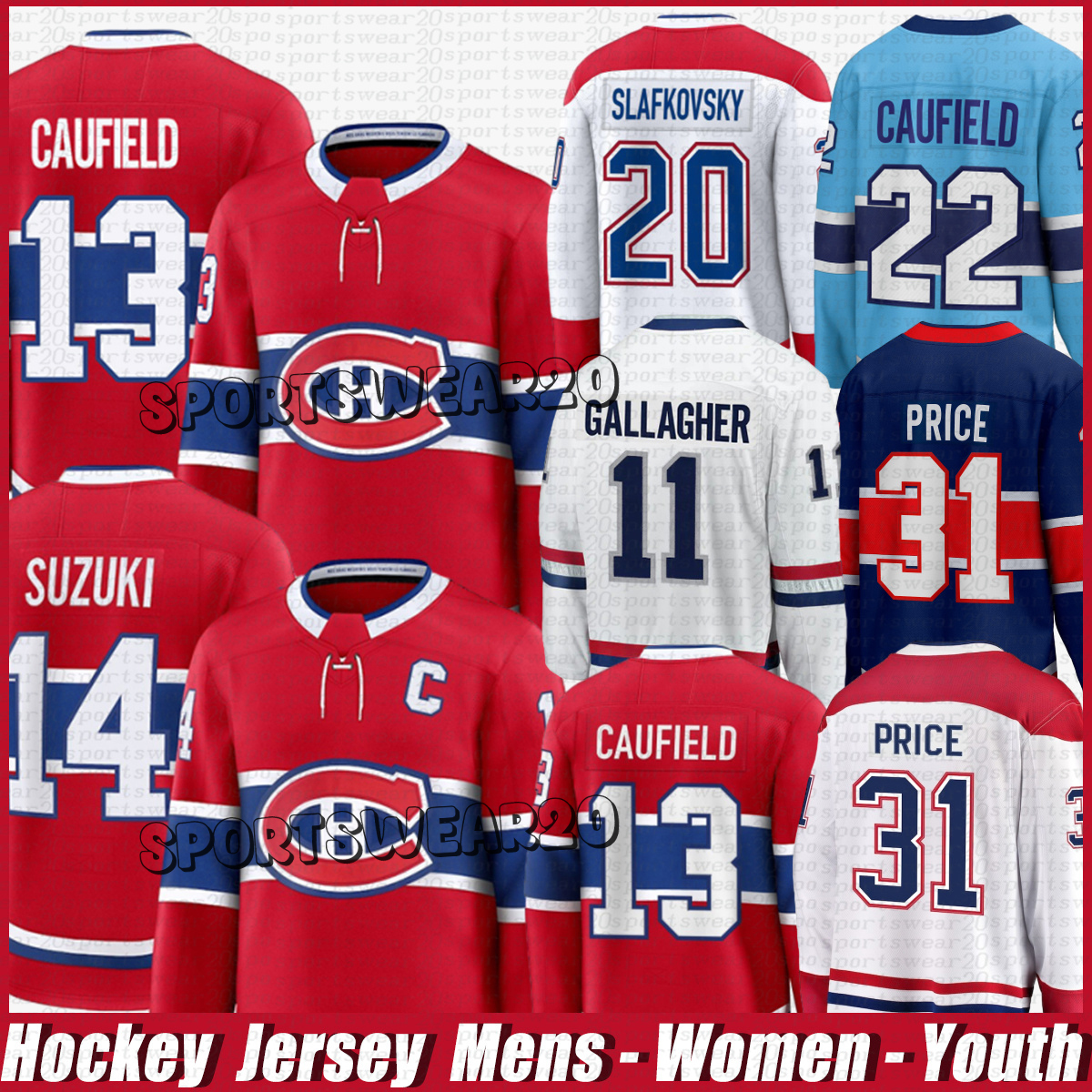 14 Nick Suzuki 93 Ivan Demidov montreals hockey jersey canadiens jersey Cole Caufield Juraj Slafkovsky Lane Hutson Kirby Dach Sam Montembeault Patrick Roy jerseys