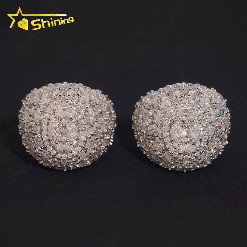 New Arrival Iced Out Fancy Cut Cluster Lab Silicon Hip Hop 925 Sterling Silver Fashion Jewelry Men's VVS Moissanite Ring