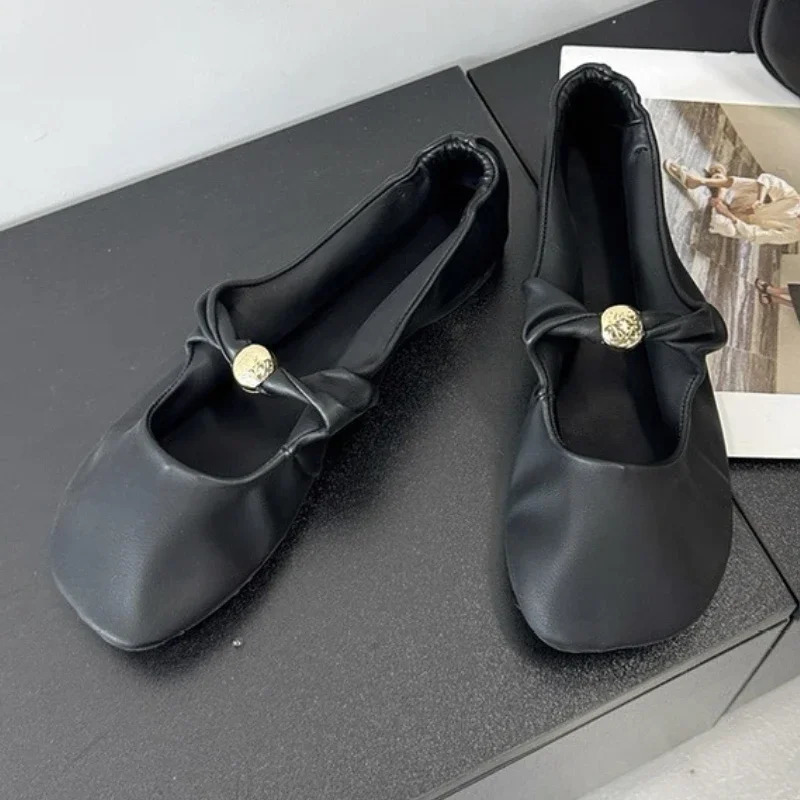 Retro Fashion Mary Jane Shoes Women Comfort Soft Sole Casual Shoes Female Yellow Elegant Flat Shoes Zapatos De Mujer 251230