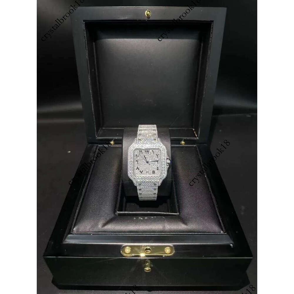 moissanite watch Top Quality Automatic Mechanical Iced Out Womens Designer Men iced out watch moissanite Free delivery pass dia test with box mossinate watchs 4f6