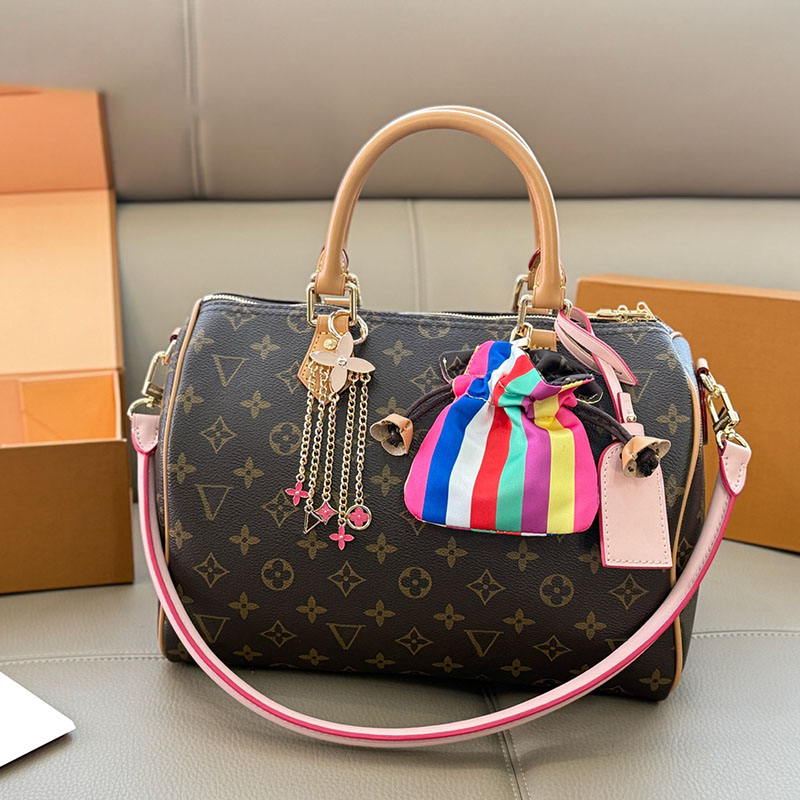 Luxury Designer P9 Speedies Bag Shoulder Bag Woman Ostrich Leather Pillow Bag Classic Handbag Crossbody Purse Clutch Wallet Tote Bag Boston Bag