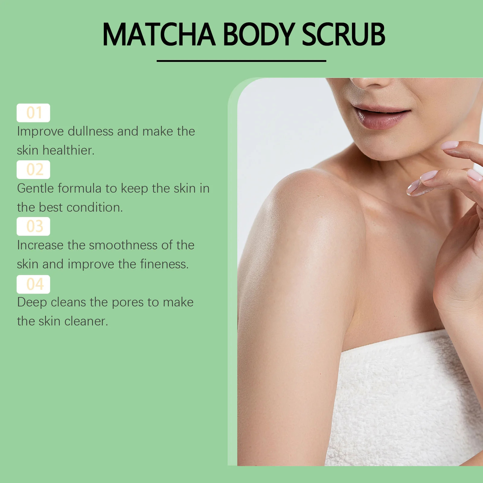 Matcha Sea Salt Body Scrub Exfoliating Deep Cleansing Moisturizing Hydrating Dead Skin Improve Dry Rough Smooth Skin 251222