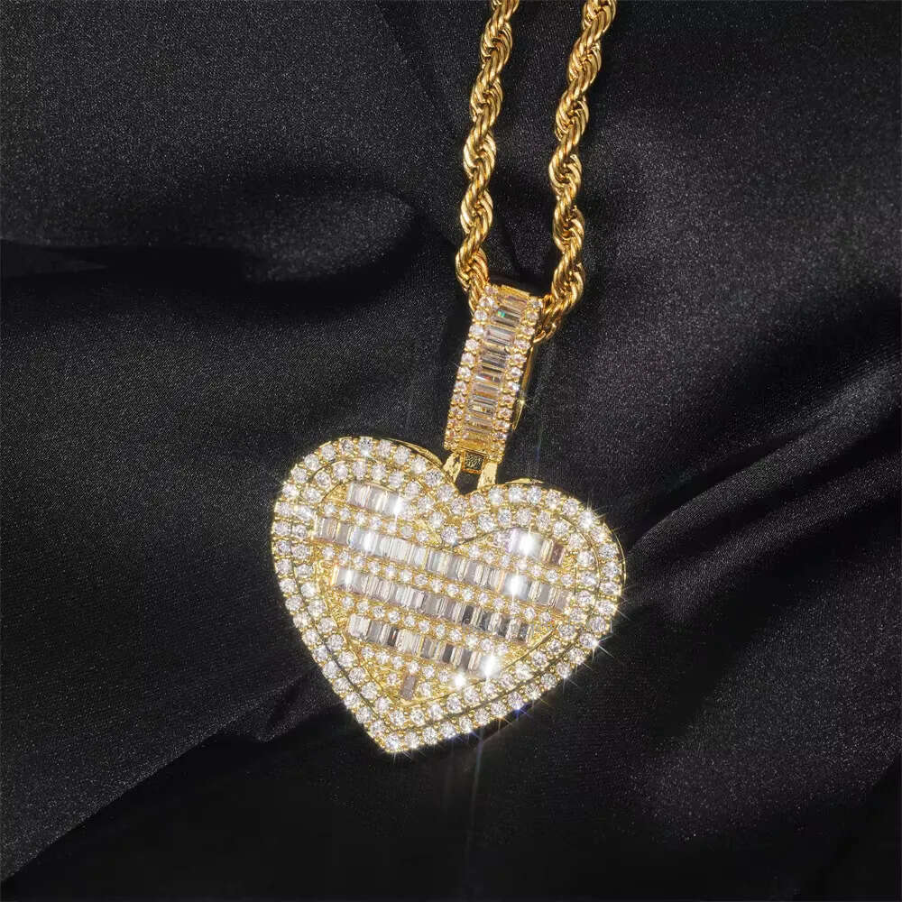 925 Silver VVS Moissanite T Square Full Diamond Love Pendant Fashion Cross-Border Jewelry Luxury Couple Necklace