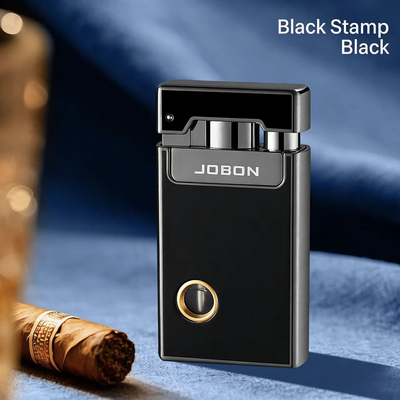JOBON Dual-Flame Lighter: Transparent Visible Gas Tank, Jet & Soft Flame Switchable, Refillable, Windproof, Cigarette Lighter W260202
