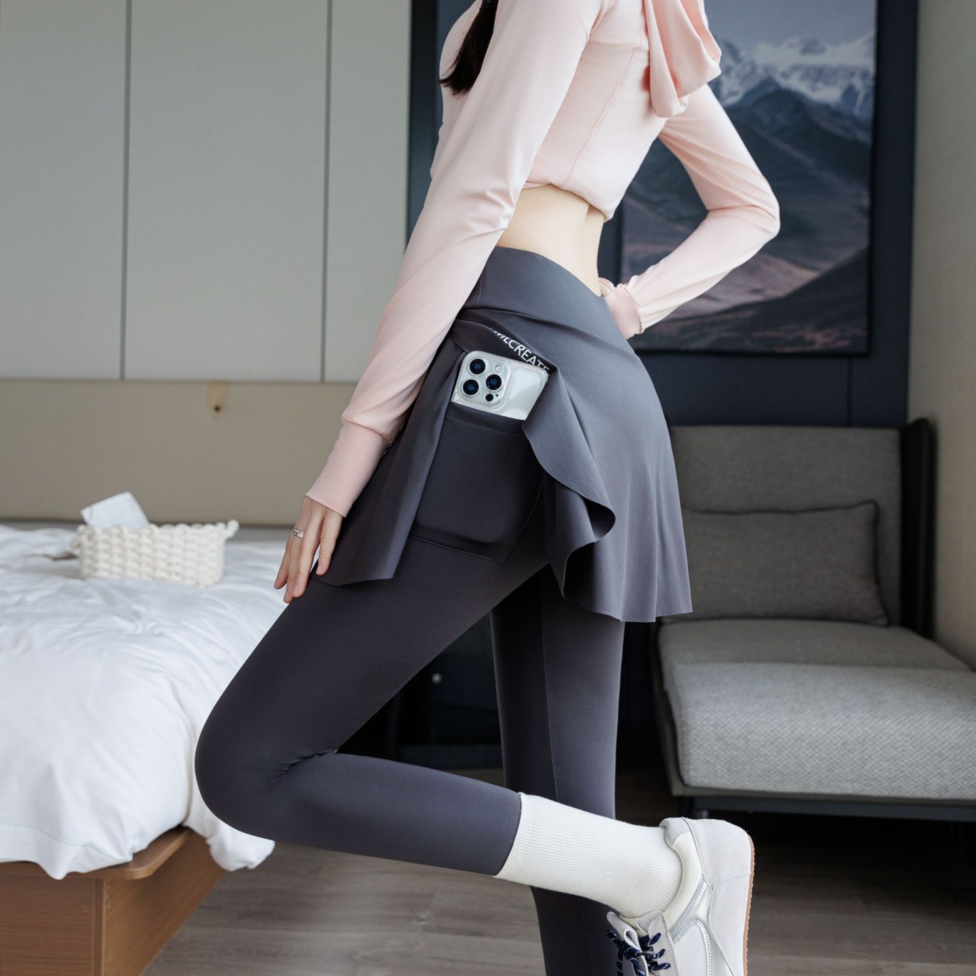 Women's 2-in-1 High-Waisted Skort Leggings for Spring & Summer | Anti-Chafing Yoga Running Badminton Pants