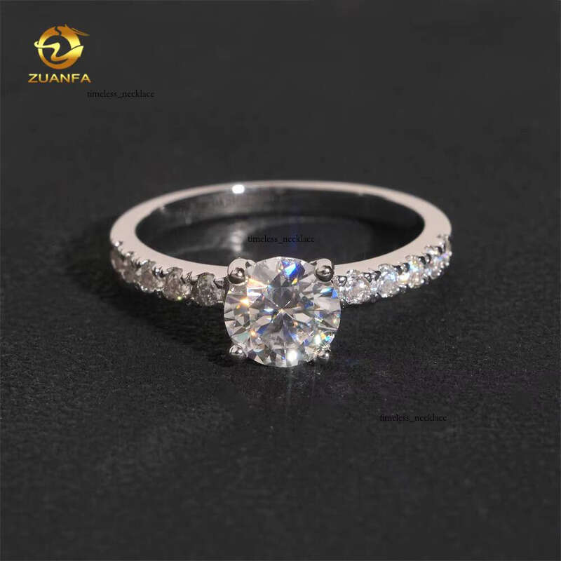 Classic Design Engagement Ring Fine Jewelry Custom VVS Moissanite Rings Birthday Valentines Day Anniversary Gift