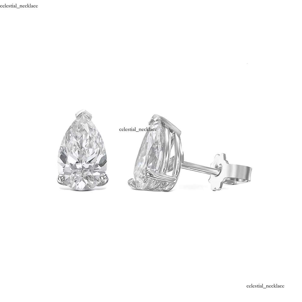 Pear-shaped Pear-cut Studs 8 * 5mm Each White Silicon Stone VVS Moissanite Earrings 925 Sterling Silver Gift