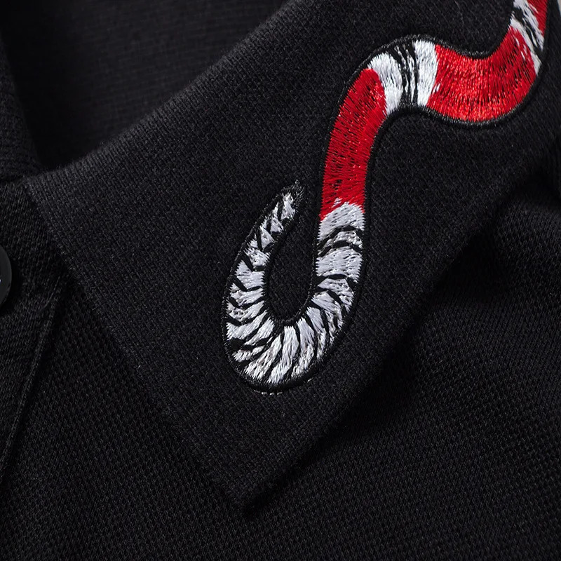 High Novelty Embroidery snake bee Collar Fashion Casual Polo Shirts Shirt Skateboard Cotton Polos Top Tee B95 251230 - view 7