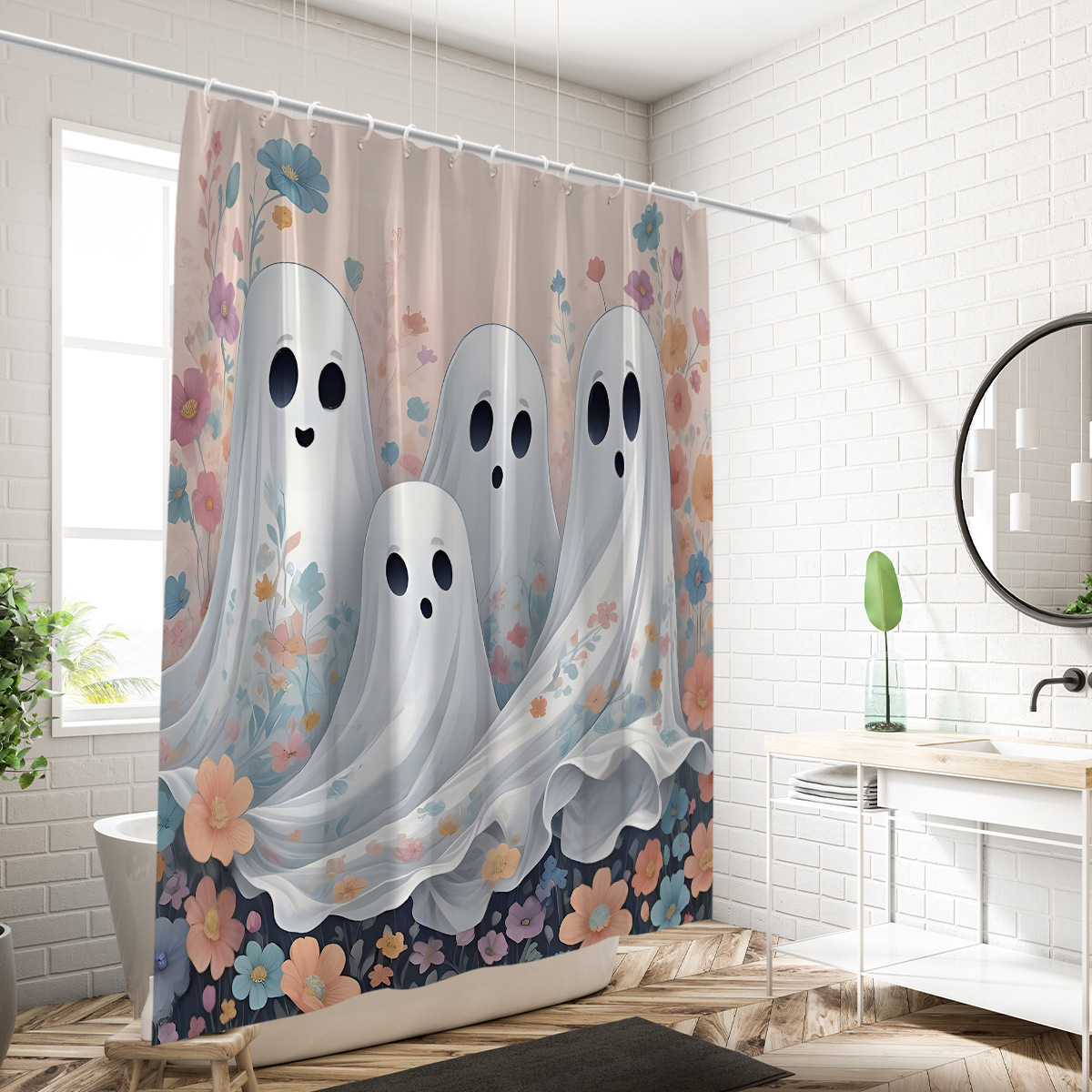 YL-38068 New Cute Kitten Animal Print Curtain for Kitchen, Cafe, and Restaurant Decorations.