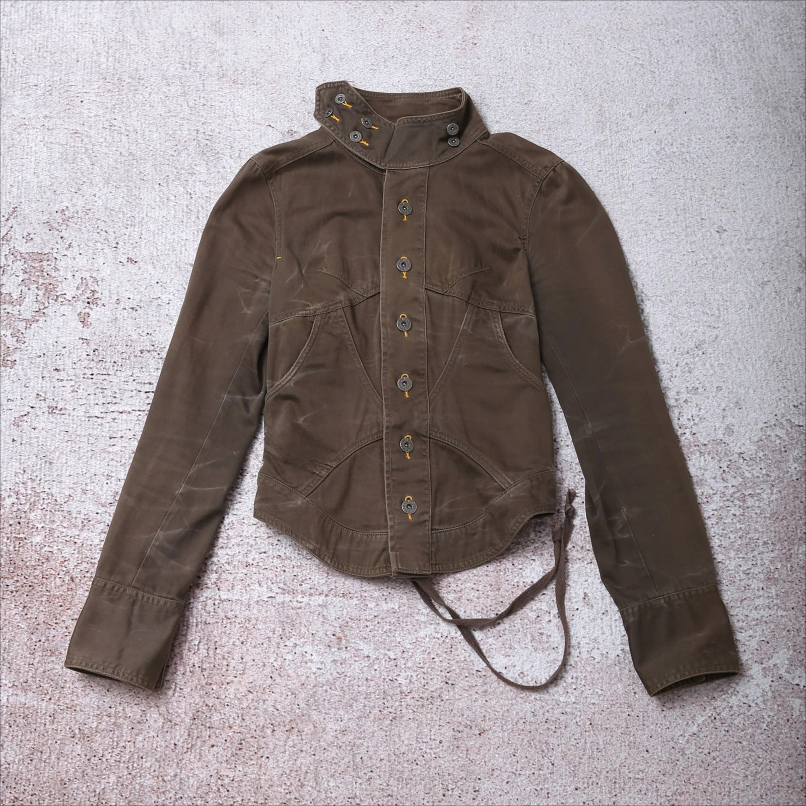 Y2K Dark Brown Jacket Womens Harajuku Sexy Back Lace Up Coats Slim Fit Denim Jacket Gothic Punk Stand Collar Short Zipper Jacket 251223