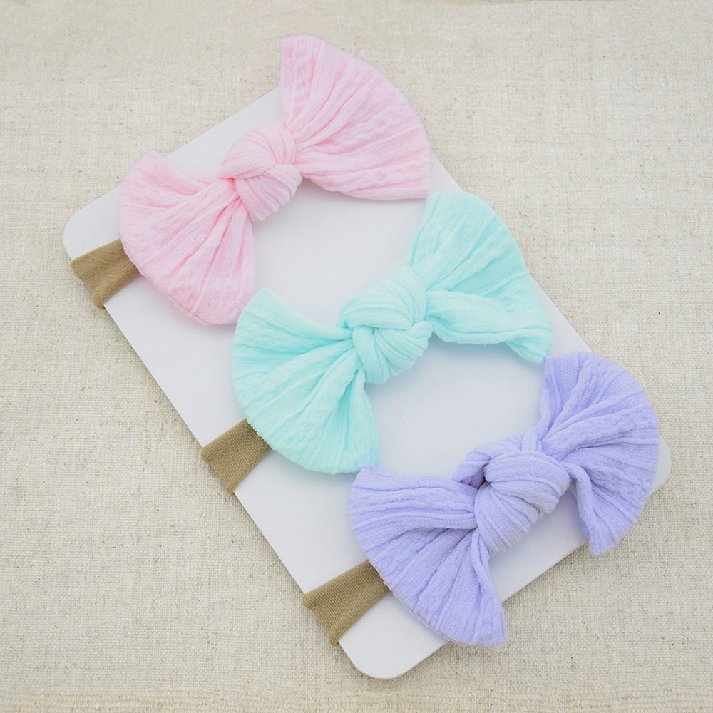 Hair Bows Nylon Soft Elastic Headbands For Baby Girls Children Newborn Kids Fabric Headbands Cute Hair Band Knot Tie Accessories Headwear 10PCS
