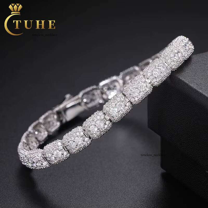 New Arrival Fashion Design 925 Silver VVS Silicon Stone VVS Moissanite Iced Wholesale Tennis Chain Bracelet Boutique Jewelry