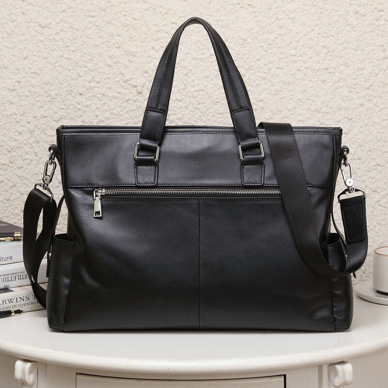 Luxury shoulder bag, crossbody bag, casual new leather men's handbag, business briefcase, horizontal cowhide shoulder bag, one-piece SENYY