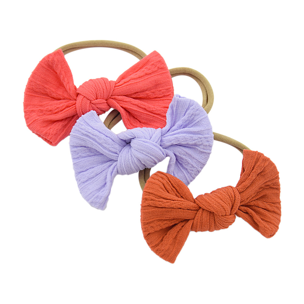 Hair Bows Nylon Soft Elastic Headbands For Baby Girls Children Newborn Kids Fabric Headbands Cute Hair Band Knot Tie Accessories Headwear 10PCS