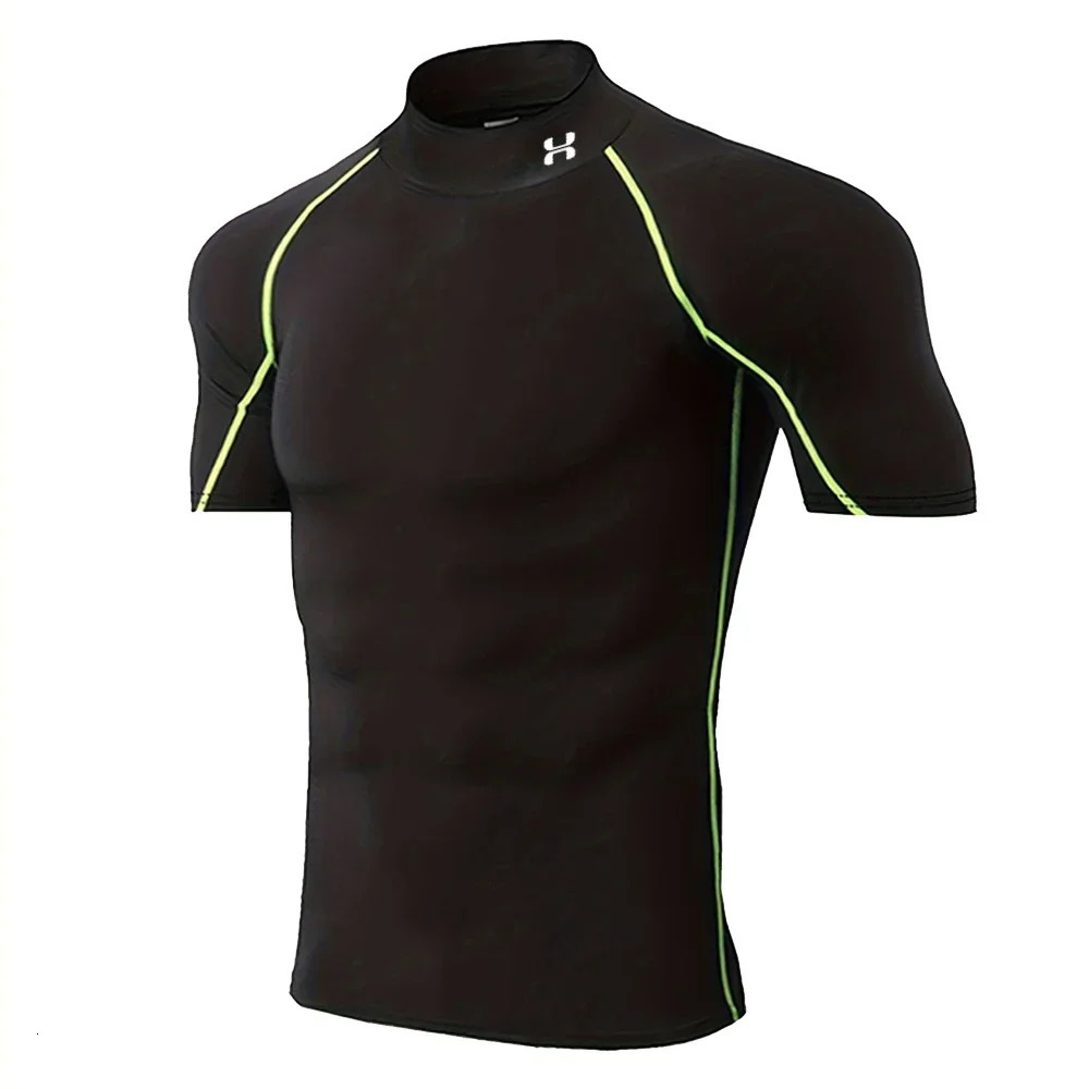 Men's Shirts Quick drying Exercise Compression Short Sleeve Summer Gym Running Training T shirt for Mens Elastic Tight Sportswear Tops Daily Outf - view 6