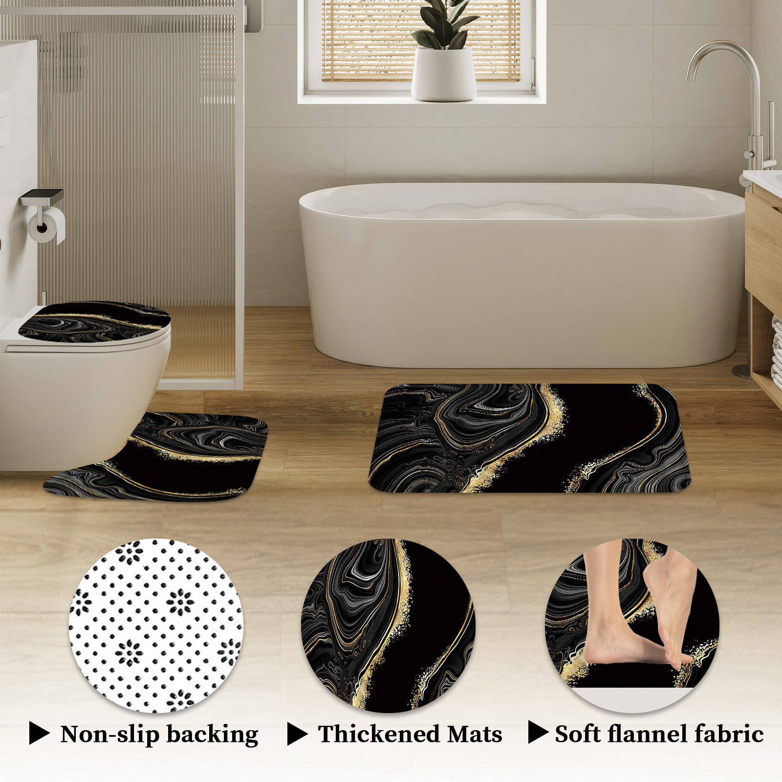 YL-38072 Digital Printed Waterproof Shower Curtain, Bathroom Partition Curtain, No Drill Required