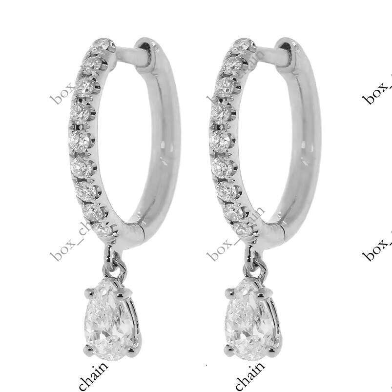 New 925 Sterling Silver HGUGGIE VVS Moissanite VVS Moissanite Women's Earrings Fashion 18k Gold Plated Rhodium Gift