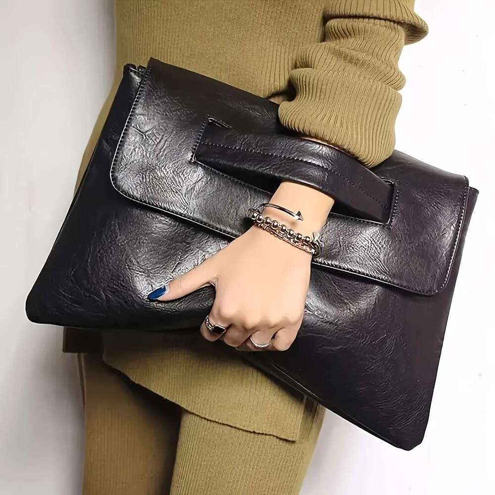 JINXIANGGUO Clutch Bags Women S Clutch With Flap Opening New Large Capacity Simple Fashion Handbag High End Synthetic Leather Clutch Elegant Envelope 