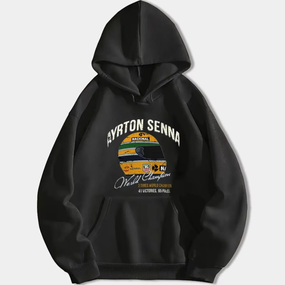 Ayrton Senna Hoodie Vintage World Championship Casual Sweatshirt Unisex Long Sleeve Humor Street Fashion Style Hooded Pullover 251231