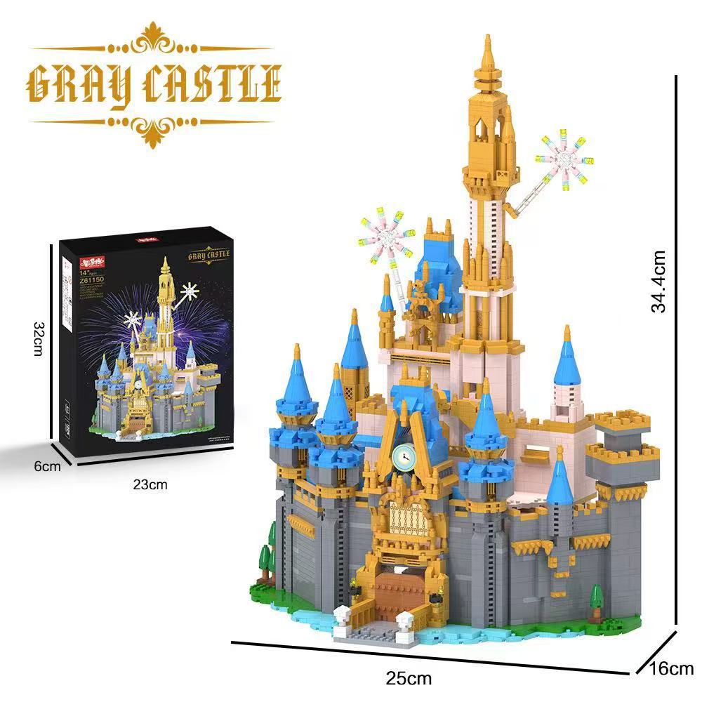 Building block castle micro-particle high-difficulty assembly puzzle toy birthday gift with free shipping