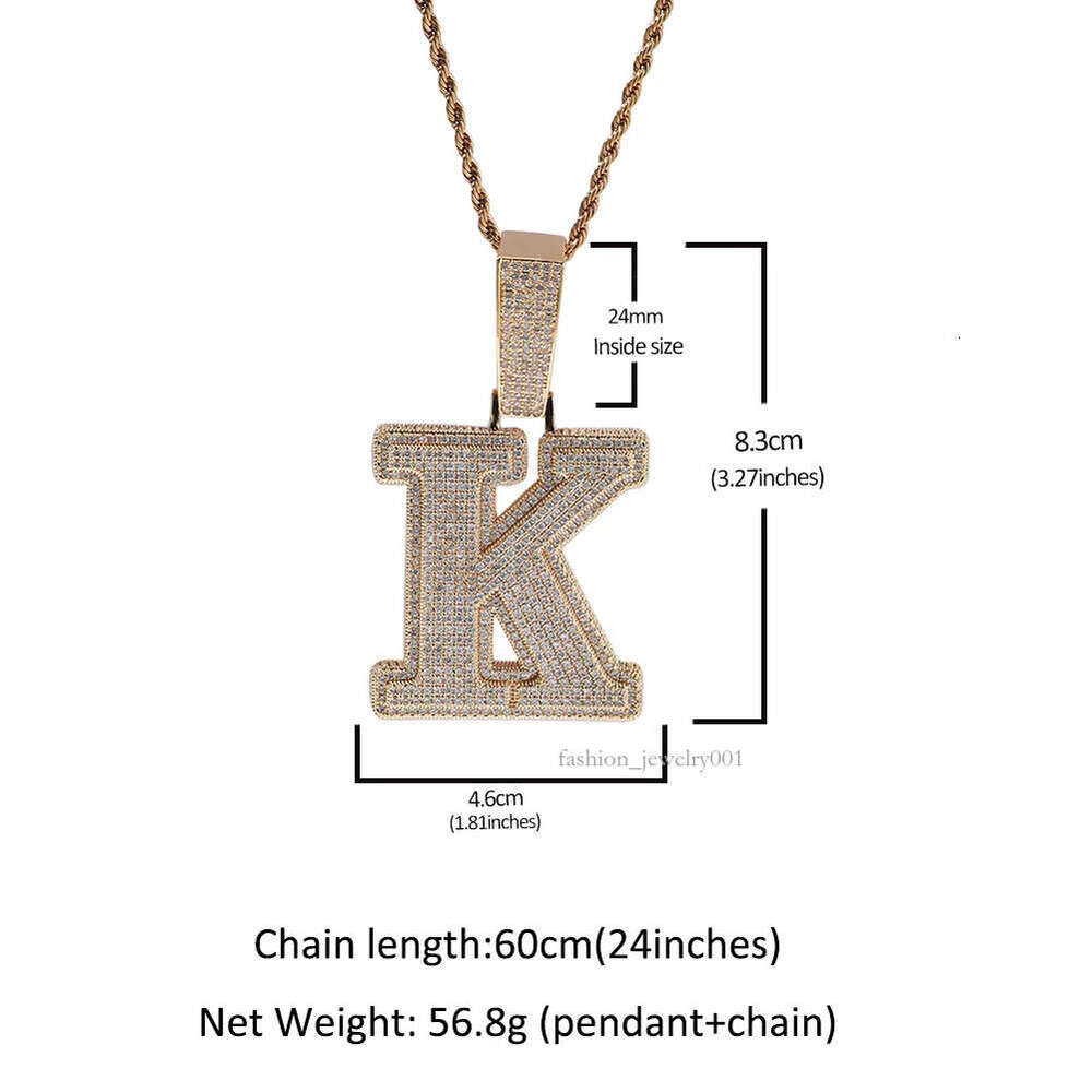 Shine with sparkle necklace Hip Hop personalized dias Men's pendant GRA moissanite dia gold sterling sier cuban link Customize any single letter