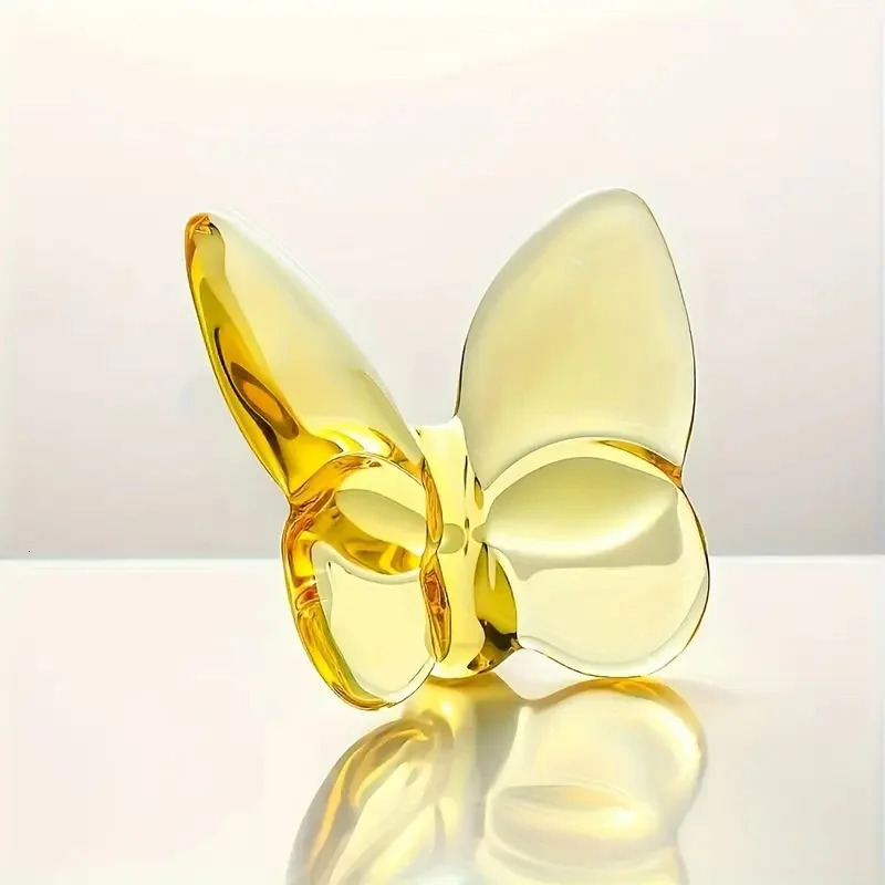 1pc Elegant Crystal Glass Butterfly Desktop Decor Home Office Desk Ornament Bookcase Living Room Gift For Wedding And Party 251230