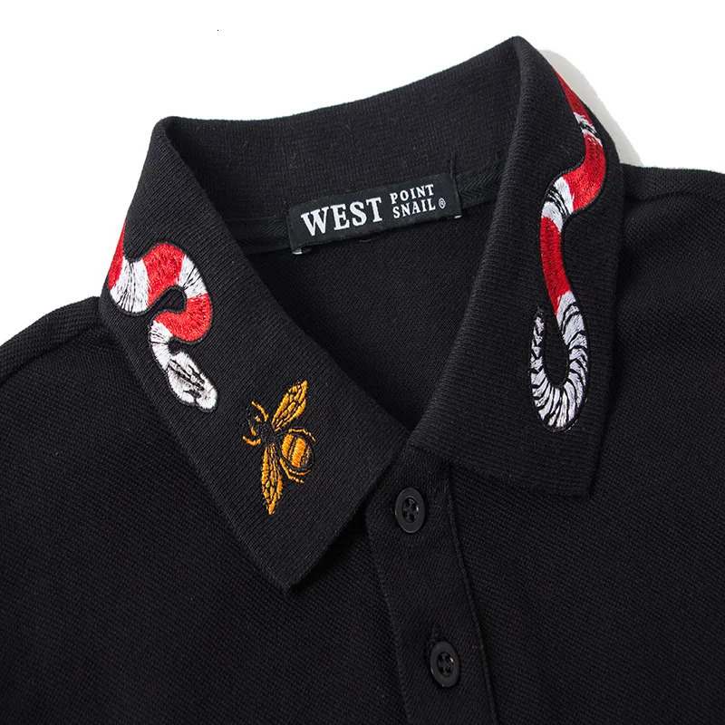 High Novelty Embroidery snake bee Collar Fashion Casual Polo Shirts Shirt Skateboard Cotton Polos Top Tee B95 251230 - view 6