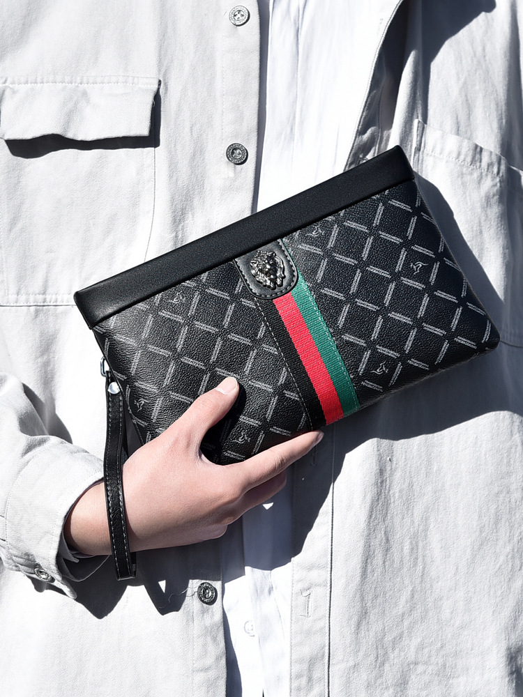 2026 New Premium Minimalist Men Women Clutch Bags Business Casual Envelope Bag Striped Splice Fashionable Trendy Spacious Capacity Handbag Free Shippi