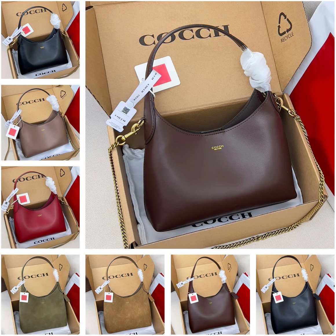 Brooklyn Bag 23 28 39 Hobo Shoulder Bag Top-quality Large Capacity Minimalist Womens Handbags Designer Suede Genuine Leather Tote Underarm Purse Bucket YN Bag Brown