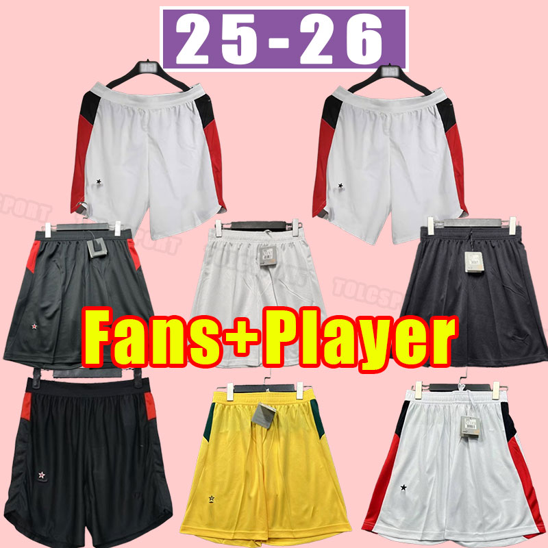 AC Milanss IBRAHIMOVIC 25 26 soccer shorts GIROUD R.LEAO BENNACER Theo ROMAGNOLI FLORENZI TONALI REBIC 2025 2026 football pants away third fans player version 125th