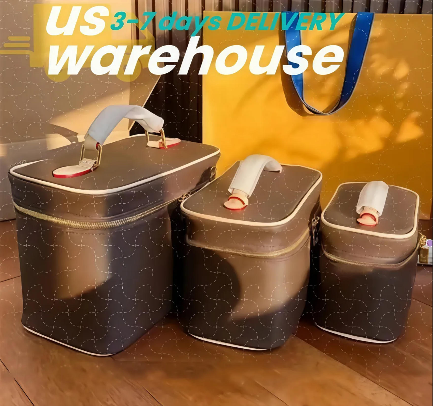 Nice Vanity Makeup Designer Bag for Womens Luxury Handbag Leather Make Up Toiletry Clutch Bags Cross Body Shoulder Totes Cosmetic Bags purse wallet