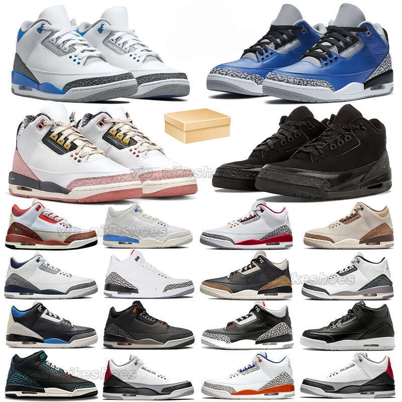 Basketball Shoes 3s Sneakers Designer shoes Black cat Cement Cardinal Red Dark Iris Fire Red Mocha Pine Green Men Cushion Platform Trainers with box 36-47