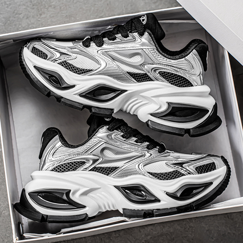 Fashion Trend Men Shoes 2026 Spring Summer New Mesh Breathable Sports Shoes Outdoor Versatile Platform Casual Shoes Green Red Black White Free Shippin