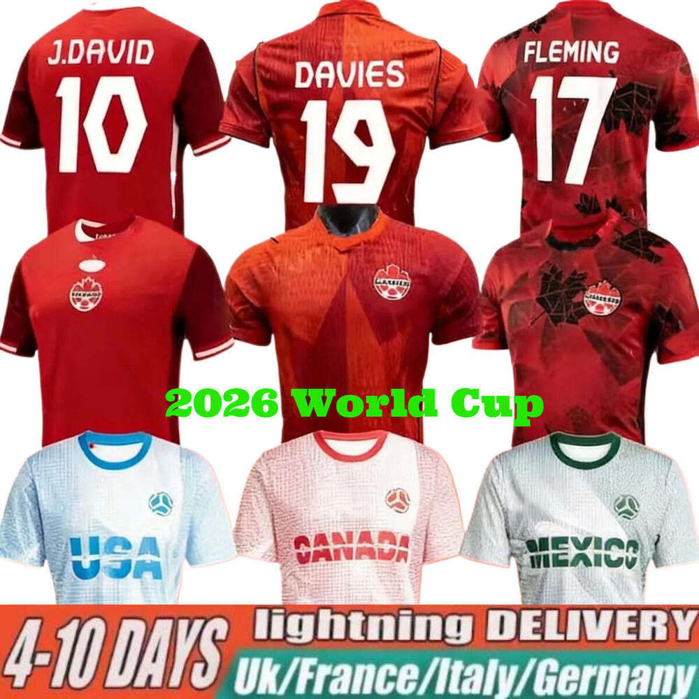 Canada Jersey 2026 World Cup Soccer Jerseys J.DAVID DAVIES LARIN 24 25 26 27 CAVALLINI MILLAR EUSTAQUIO FRASER 2024 Football Shirt Top KIDS KIT Uniforms National Team