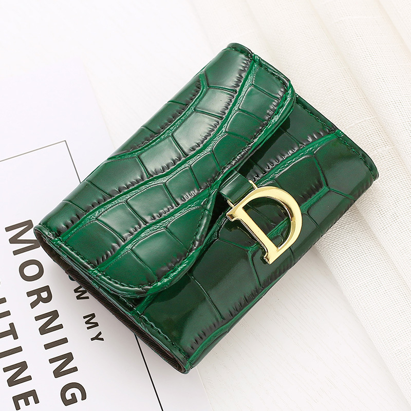 Crocodile Texture Designer Wallet for Women Chic Gold D Buckle, Multicolor Options, Luxury Fashion Accessory, Perfect Card Holder Trendy and Elegant Purse
