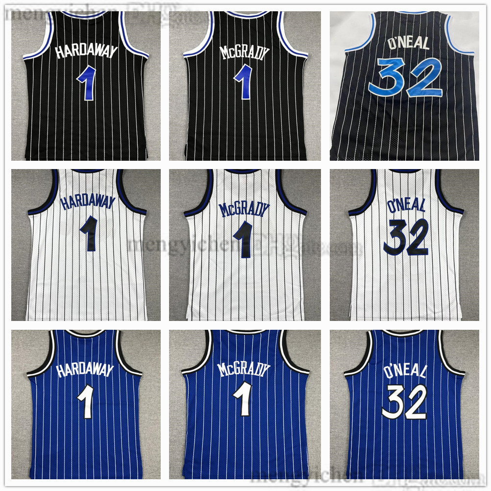 Men's Youth Retro Basketball Jersey 32 Shaquille 1 Penny Hardaway 1 Tracy McGrady Vintage Mesh All Stitched