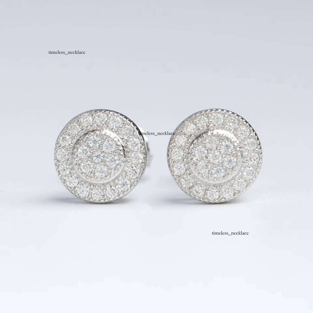 DE VVS Simple Fashion Gold-Plated 925 Sterling Silver Jewelry Eye-Catching Concentric Circle Moissanite Earrings