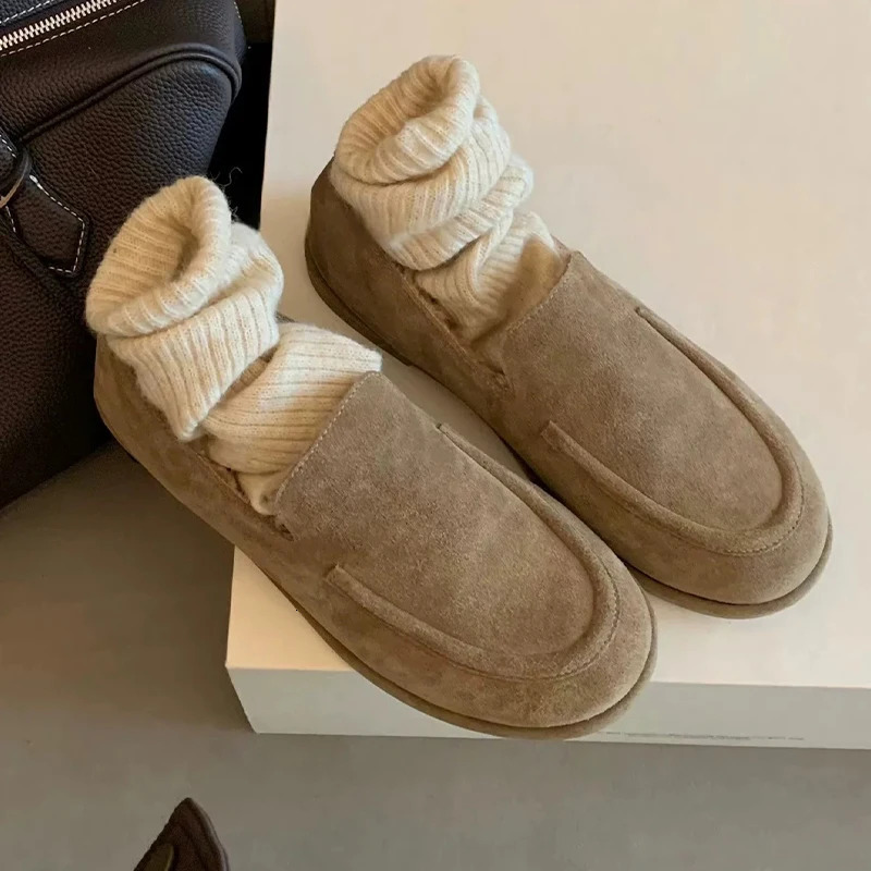 Loafers Shoes for Women Fashion Dress Flats Sport Shoes Suede Casual Warm Winter Boots Cozy Walking Femme Snow Botas 251230 - view 5