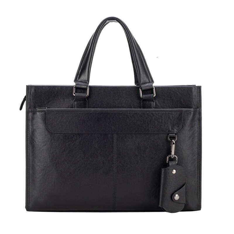Luxury shoulder bag handbag Hobo new leather men's briefcase cowhide horizontal computer travel SENYY
